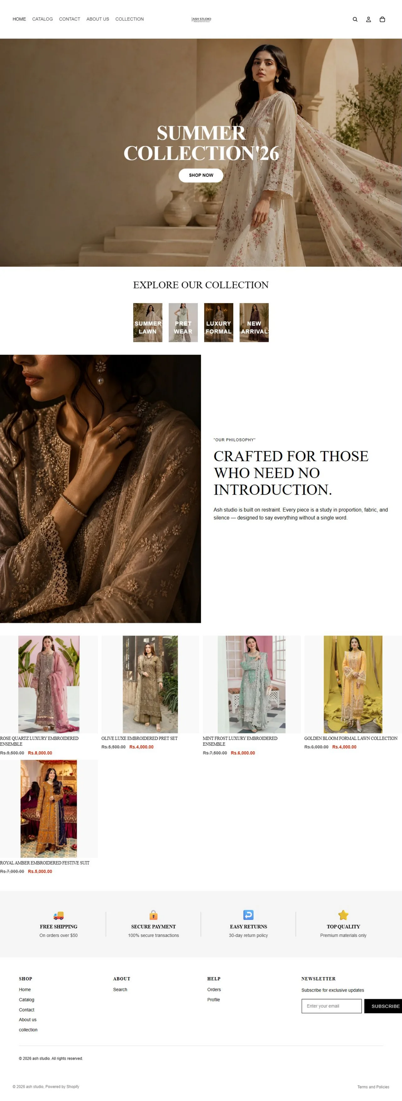 Full ASH Studio homepage captured from the supplied PDF